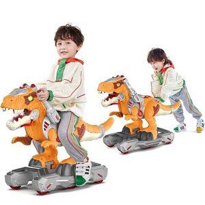 Electric Dinosaur Kids Riding Swing Car With Light Music Dino Walker Toddler Kids Ride On Cars Toys Dinosaur Large Cart Toys