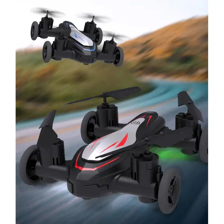 2.4GHz 4CH 2 in 1 RC Drone Camera Flying Toy Car RC Car with 4K Camera for Kids