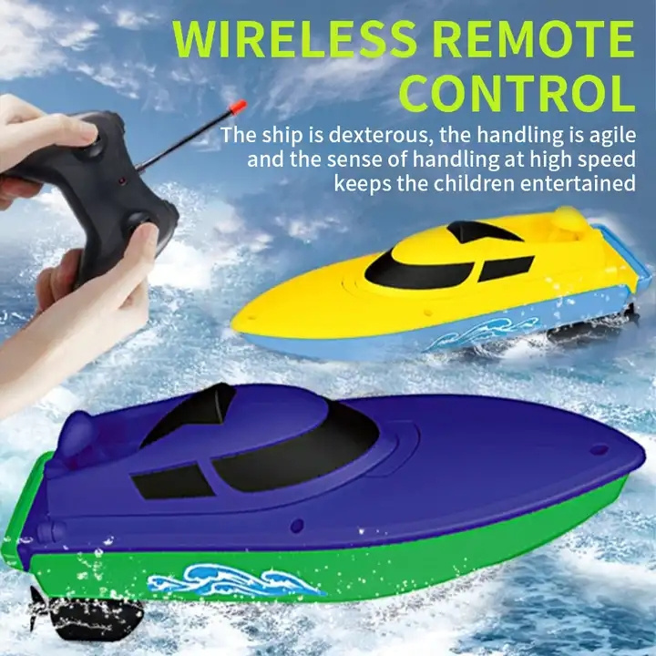 Small Size Elektronik Remote Controlled RC Wireless Race Boat Ship Underwater Toys for Kids Ready To Play