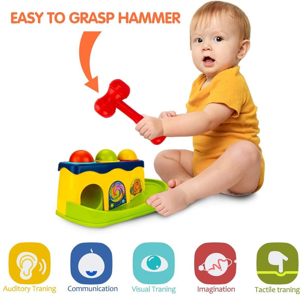 MILI Hammer and Ball Drop Toys for Toddler , Pound a Ball Game Toys for Infant Kids STEM Educational Toy