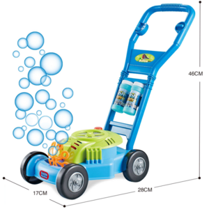 Sunny days entertainment bubble-n-go toy lawn mower with supplementary solution bubble blowing toy