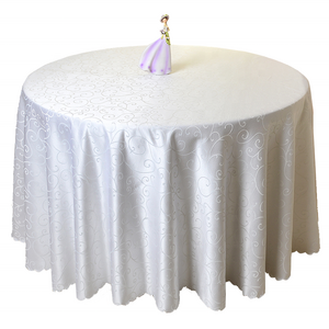 120" 132" round jacquard embroidery table cloth wedding table cover