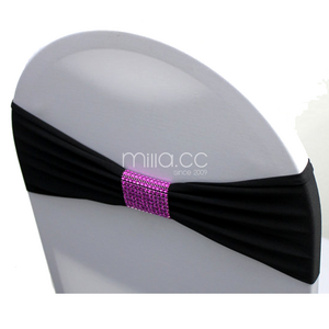 Chair Bow Tie With Mesh Rhinestone Buckle Elastic Spandex Chair Band