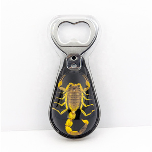 real scorpion insects in resin scary unique special alloy beer soda cocktail metal cap custom logo bottle opener