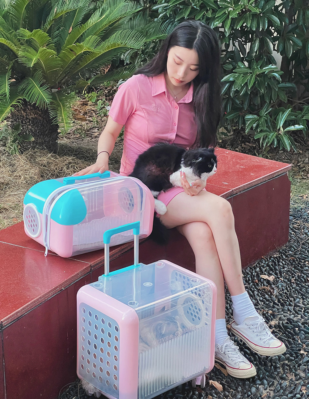 Pet Backpack Travel Case Wheels Carrier Pet Bag Portable Dog Trolley Outdoor Travel Cat Bag Transport For Cat Dogs Supplies