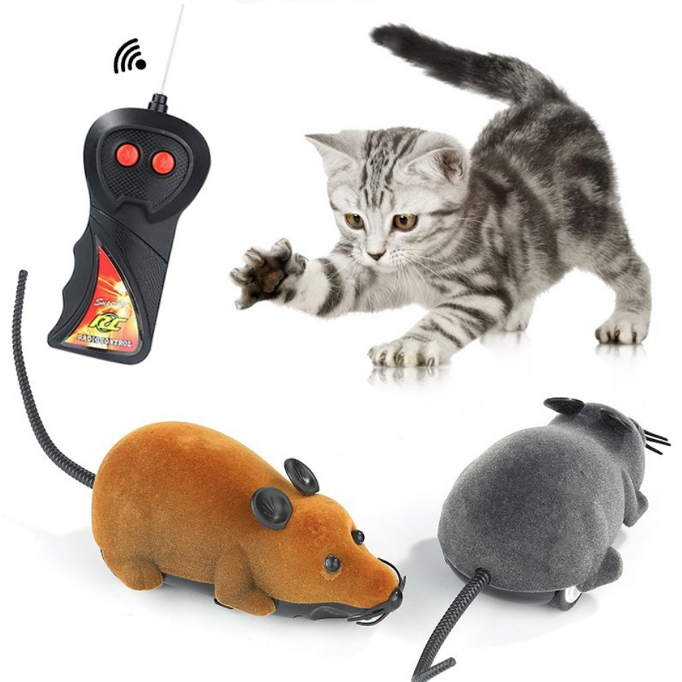 Wholesale Electric Remote Control Mouse Flocking Little Mice Interactive Cat Toys