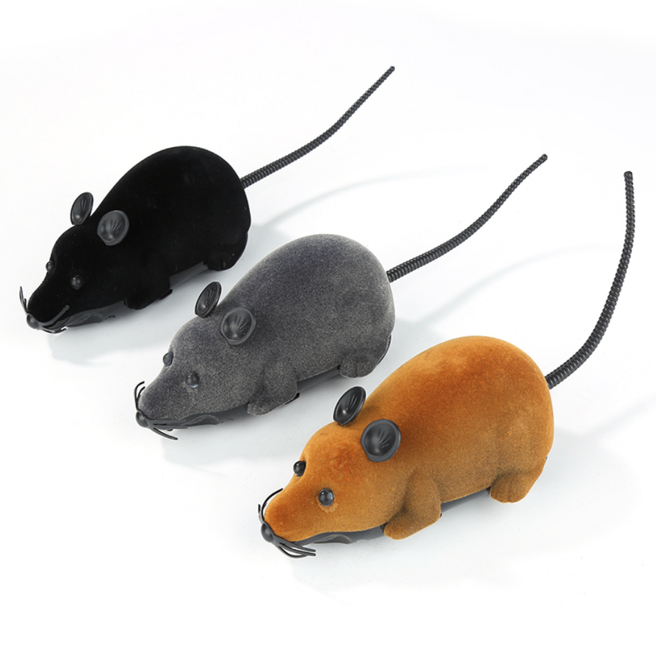 Wholesale Electric Remote Control Mouse Flocking Little Mice Interactive Cat Toys