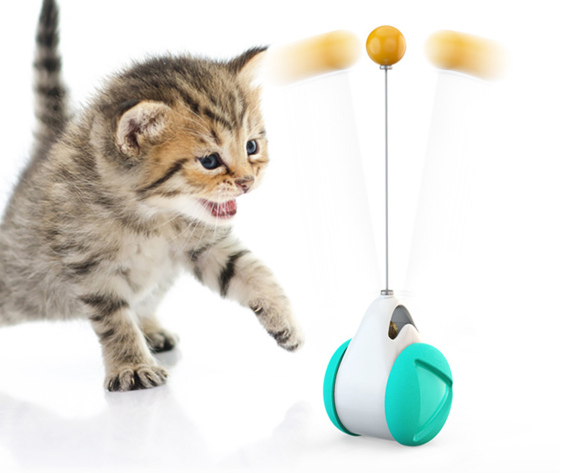 Interactive Cat Toy Balance Auto Swing Back Cat Chase Exercise Toy Catnip Ball Battery Free Stress Release Cat Toy