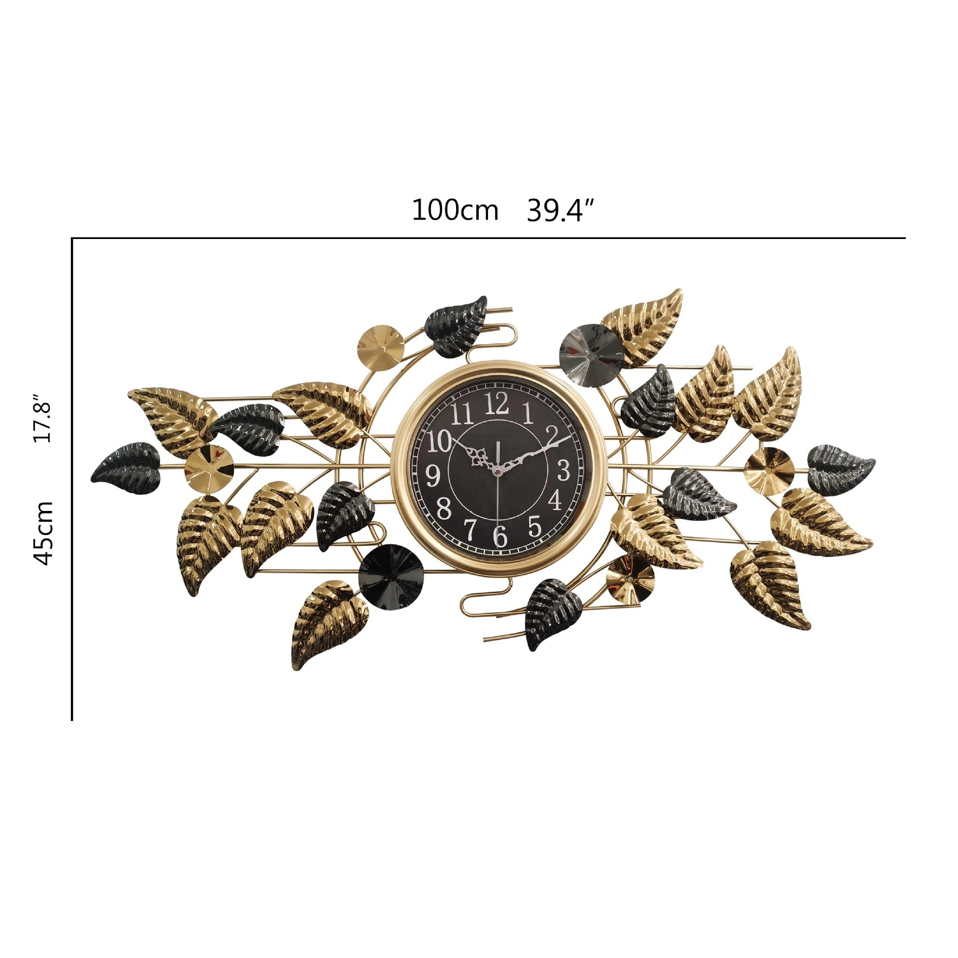 Large Wall Clock Decorative Metal Century Wall Clocks Gold Modern Handmade Home Art Decor for Living Room,Bedroom,Dining Room