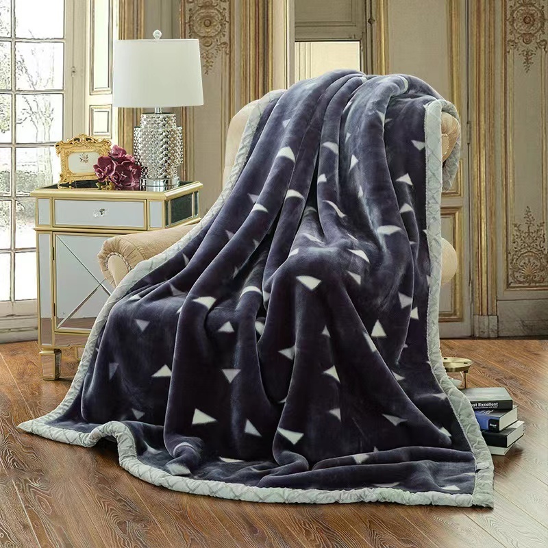 Korean Mink Blanket, Silky Soft and Warm - 2 Ply Reversible Raschel Bed Blanket for Single Bed