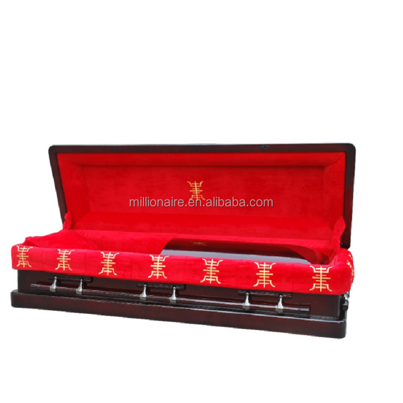 Nantong Millionaire religious funeral supplies wood casket with full lid full couch