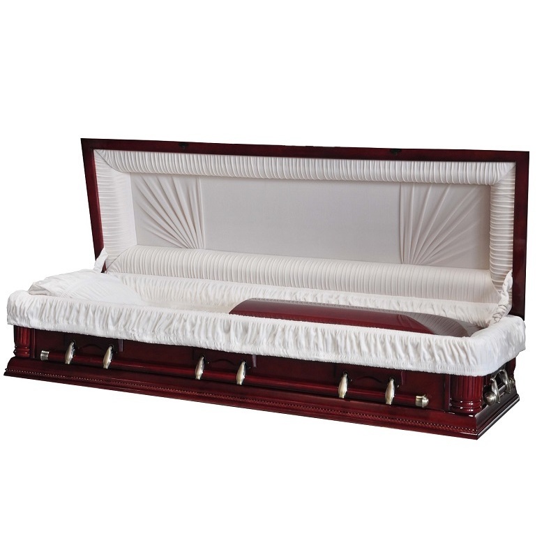 Nantong Millionaire religious funeral supplies wood casket with full lid full couch