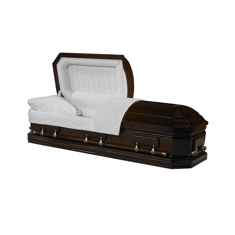 Funeral products from china solid cherry funeral bier normal size mahogany casket and noble craft