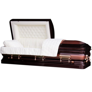 18Ga Steel, Full Brush Copper/Heritage Bronze Finish Beige Velvet Interior metal Stainless Steel caskets