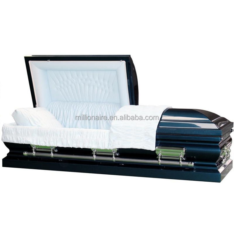 18Ga Steel, Gold Shade Bronze Finish Rosetan Crepe Interior Burial Vaults for Sale Metal Coffins White Caskets