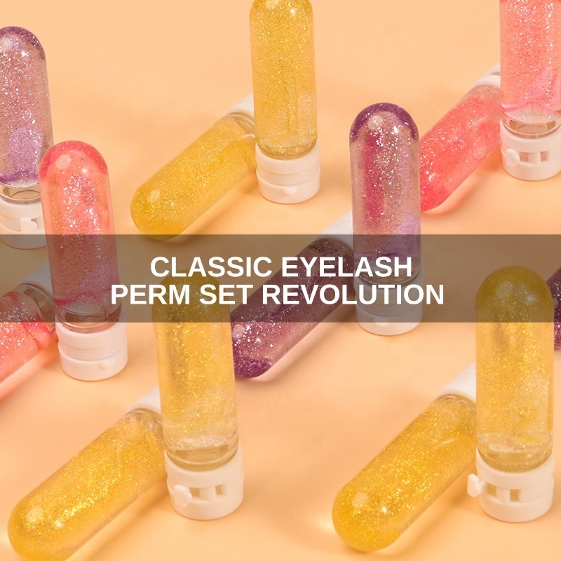 Colorful lash lift glue balm flashing gel strong hold small sample eyelash brow lash lift glue balm Travel kit styling glue wax