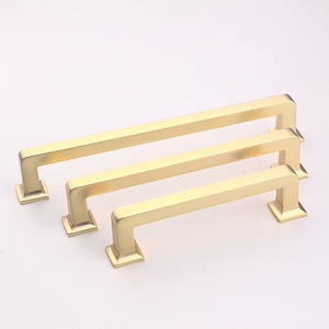 Millions Brushed Gold cabinet pulls square bar kitchen handle zinc alloy Appliance Pull