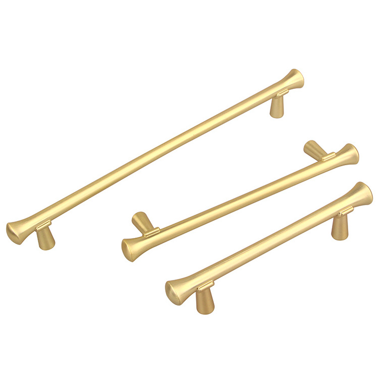 European Furniture cabinet Handles Kitchen Drawer Pull Handles brushed brass