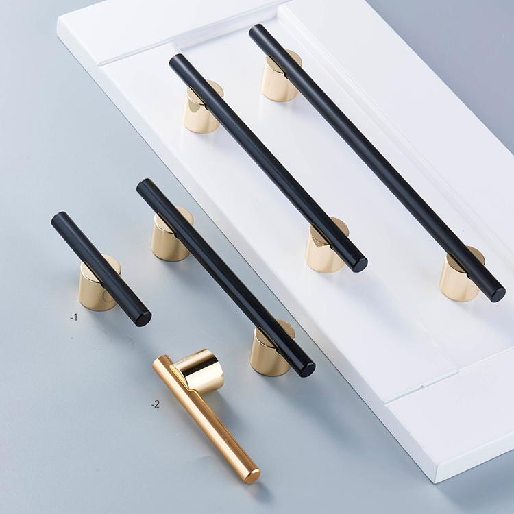 Light luxury Gold Black Cupboard Zinc Alloy Furniture Hardware Handles Cabinet Knobs Handles Dresser Handles