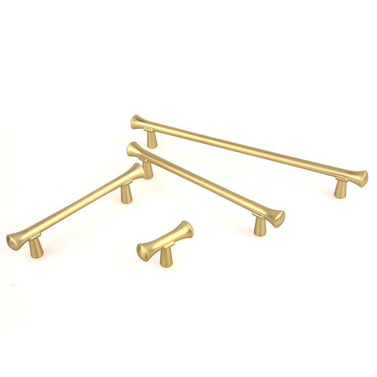 European Furniture cabinet Handles Kitchen Drawer Pull Handles brushed brass