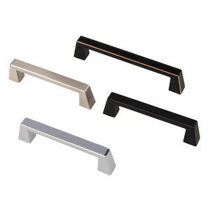 factory price bedroom alloy drawer pull modern kitchen cabinet handles black matte for furniture