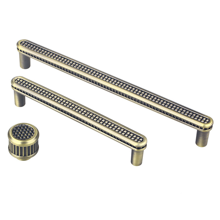 Cabinet Kitchen Pulls and Knobs Matt Black knurled bedroom door handles Zinc Alloy Classic Furniture Handle & Knob