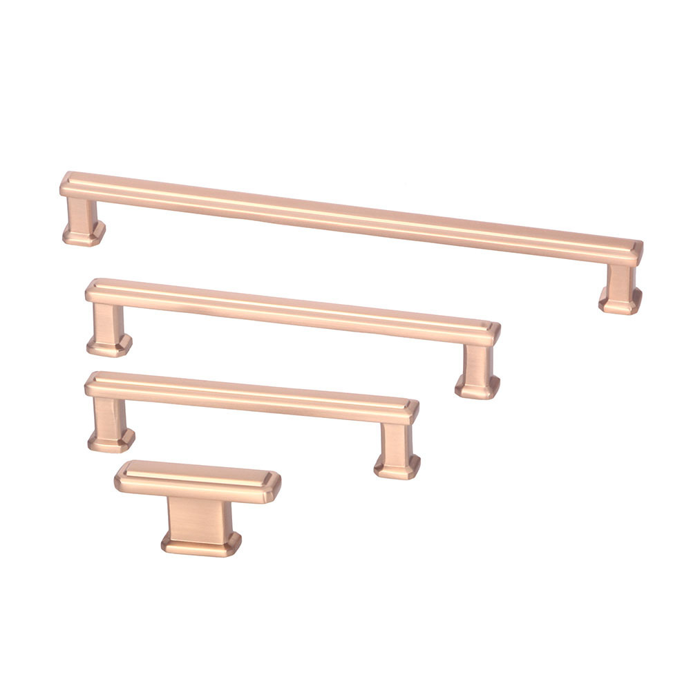 Modern Bedroom Style alloy drawer pull Furniture Handles & Knobs Brushed gold finished