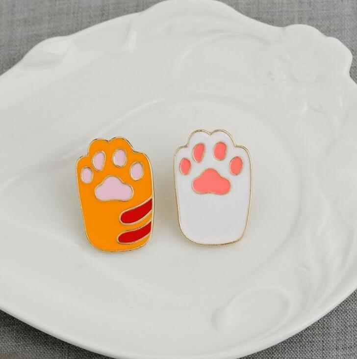 funny animal dog paw cute cat paw metal enamel pin