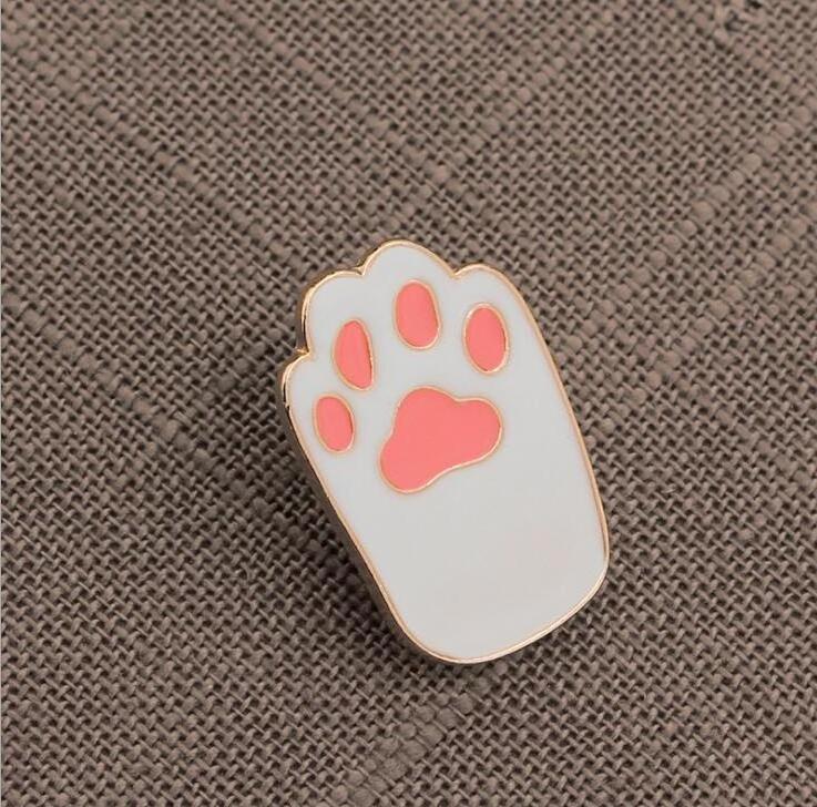 funny animal dog paw cute cat paw metal enamel pin