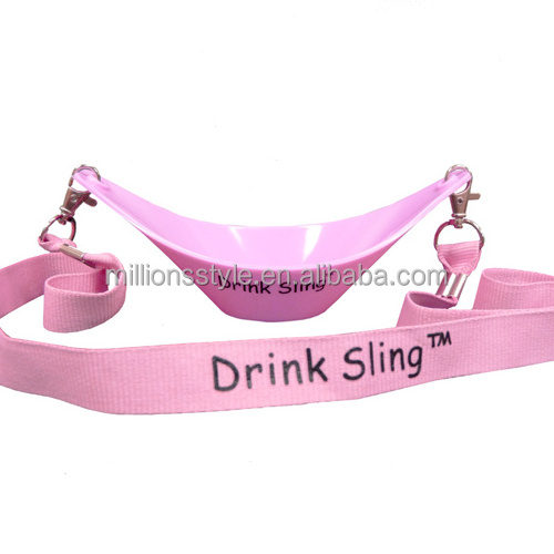 Factory cheap plain double hook wine glass cup holder neck lanyard