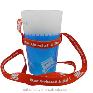 Custom Useful Silicone Band Cup Holder Water Bottle Holder Lanyard for Party