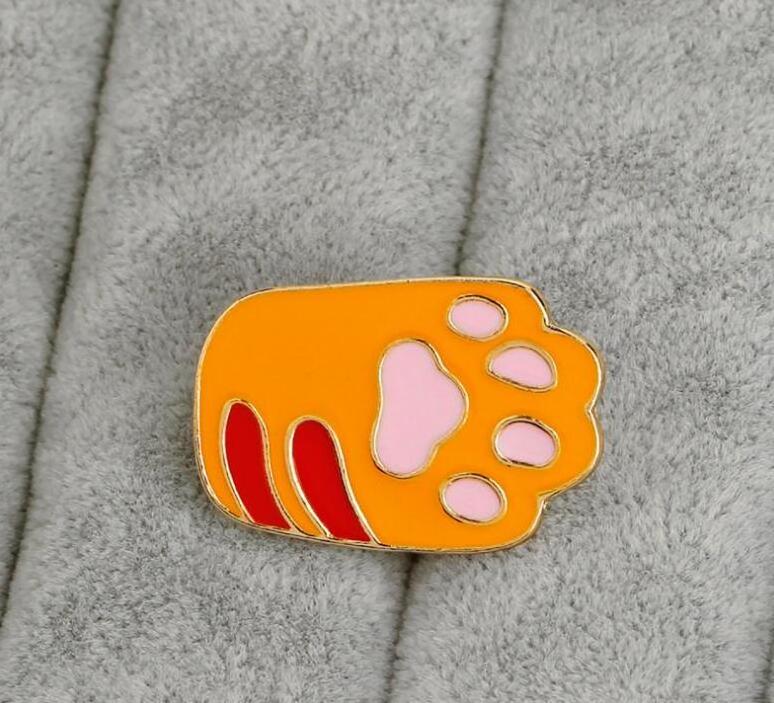 funny animal dog paw cute cat paw metal enamel pin