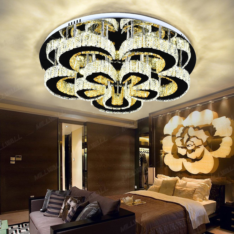 Home Lighting Light Fixtures Round Modern Led Crystal Ceiling Light For Living Room Bedroom Kitchen Staircase Hotel