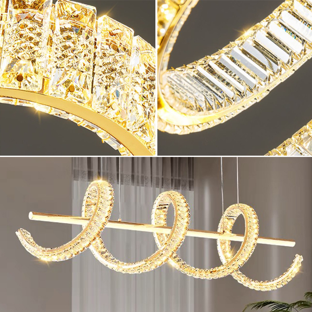 Indoor Hallway Dining Room  Modern Design Luxury Crystal Led Ceiling Chandelier Decoration Pendant Light Fixture For Home