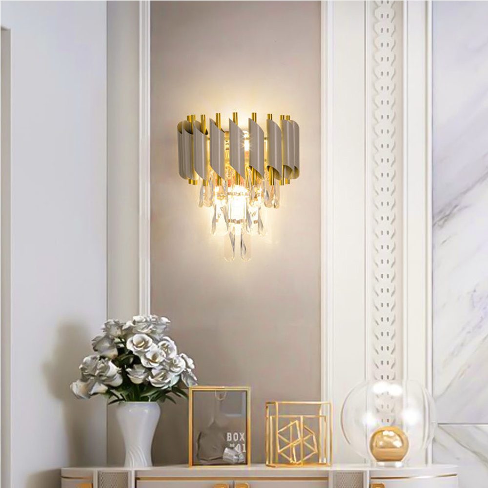 Bedroom Decorative Wall Light Home Fancy Light Wall Interior Sconce Bracket Crystal Led Wall Lamp Light For Home