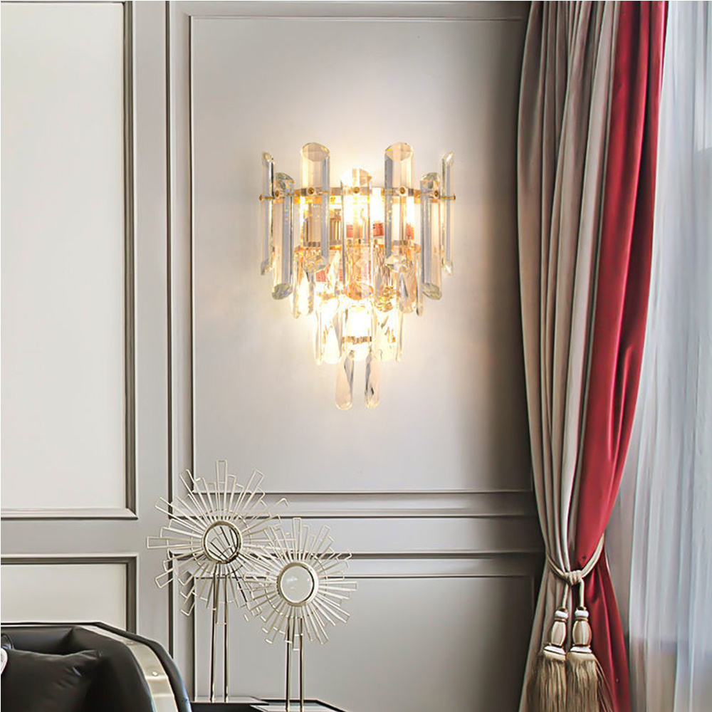 Bedroom Decorative Wall Light Home Fancy Light Wall Interior Sconce Bracket Crystal Led Wall Lamp Light For Home