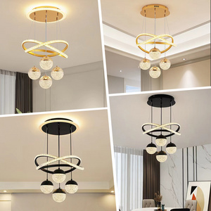 Luxury Chandelier Living Room Light Acrylic Circle Linea Ceiling Round Modern Led Ring Chandelier Pendant Light