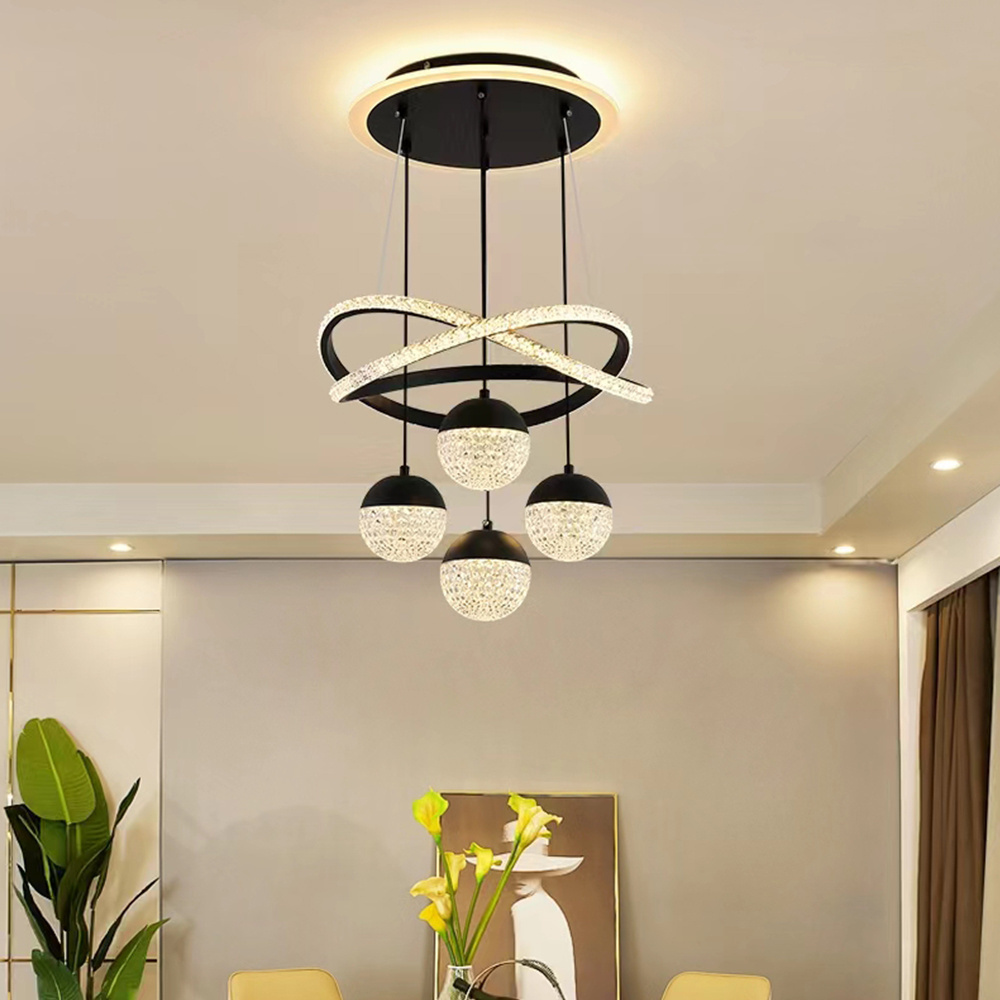 Luxury Chandelier Living Room Light Acrylic Circle Linea Ceiling Round Modern Led Ring Chandelier Pendant Light