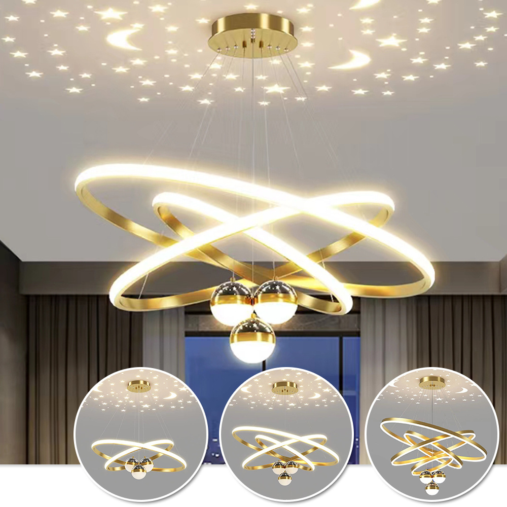 Home Magic Bean Ball Fixtures Living Room Bedroom Acrylic Circle Linea Ceiling Round Modern Led Ring Chandelier Pendant Light