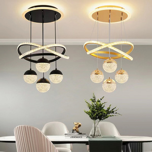 Factory Wholesale Hotel Lobby Luxury Circular Stainless Steel Villa Staircase Ceiling Modern Led Ring Chandelier Pendant Light