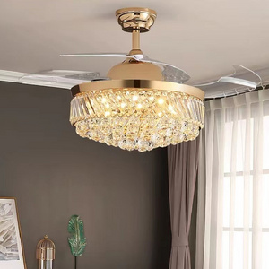 Modern Dining Rectangular Dining Room Chandelier Pendant Modern Remote Industrial Big Large Crystal Led Ceiling Fan With Light