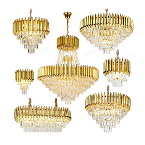 Gold Luxury Hotel Modern Crystal Lamp Modern Minimalist White Round Ceiling Lamp Home Interior Lighting Fixture For Bedroom