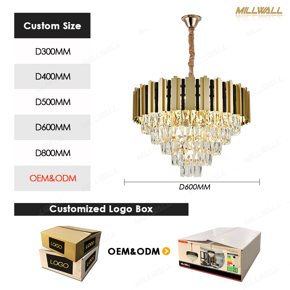 Luxury Modern Ceiling Modern Small Entry Contemporary Chandelier With Crystal Black And Gold Pendant Light Fixture For Entryway