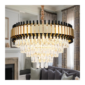 Crystal Traditional Chandelier Modern White Drum Chandeliers Pendant Light With Linen Shade For Dining Room Living Room Foyer