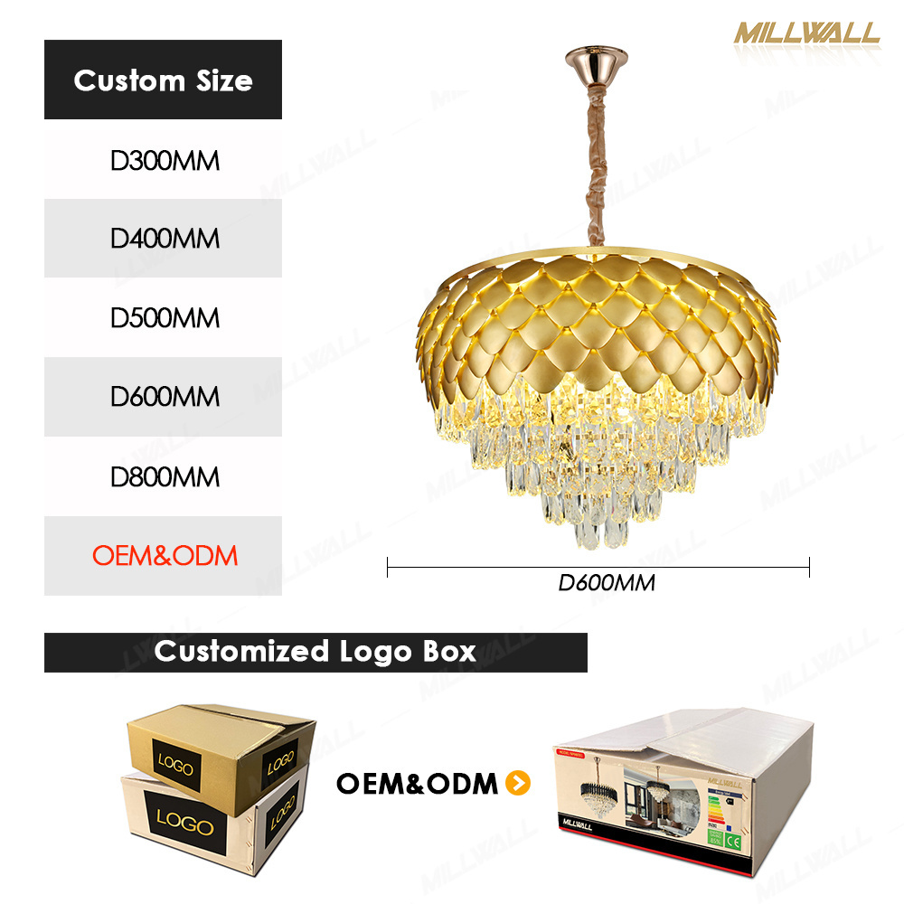 Living Room Luxury Modern Ceiling Wholesale Crystal Chandelier Modern Decorative Living Room Matt Black Luxury Hotel Chandelier