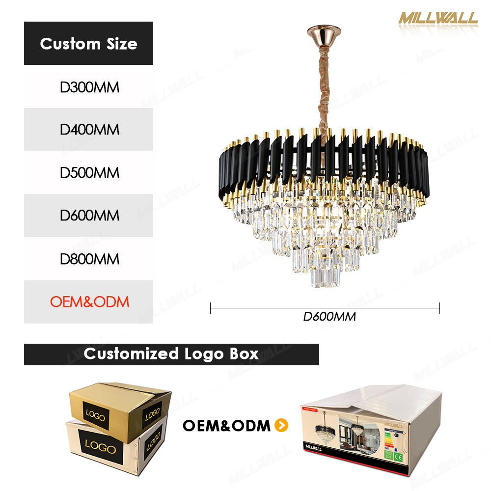 Italian Style Hall Living Room Chandeliers Light Fixtures Lighting Chain Chandelier Hotel Lobby Aluminum Led Steel