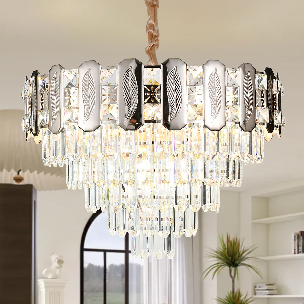 Crystal Manufacturer Custom Led Chandelier Ceiling Mounted Lighting Gold Circle Acrylic Modern Led Chandelier Pendant Light