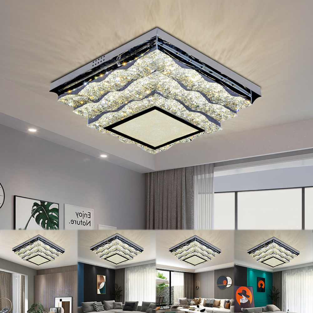 Luxury Ceiling Hanging Indoor Lighting Indoor Crystal Ceiling Lights Golden Lamp Led Ceiling Fixture Light Chandelier For Home