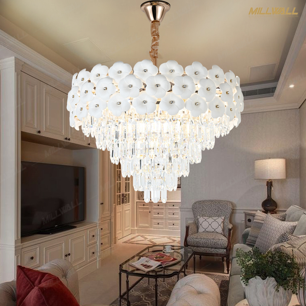 Hotel Glass Crystal Gold Chandelier Pendant Light Modern Pendant Lighting Fixtures Industrial Chandelier Art Deco Gold Pendant