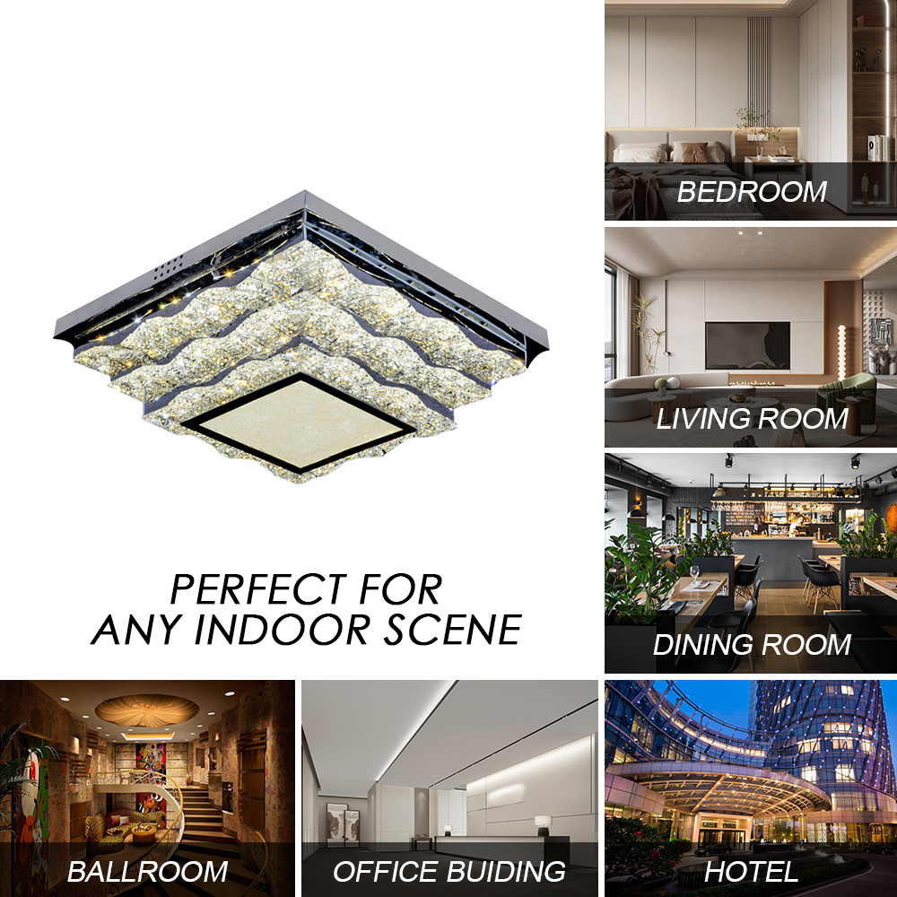 Luxury Ceiling Hanging Indoor Lighting Indoor Crystal Ceiling Lights Golden Lamp Led Ceiling Fixture Light Chandelier For Home